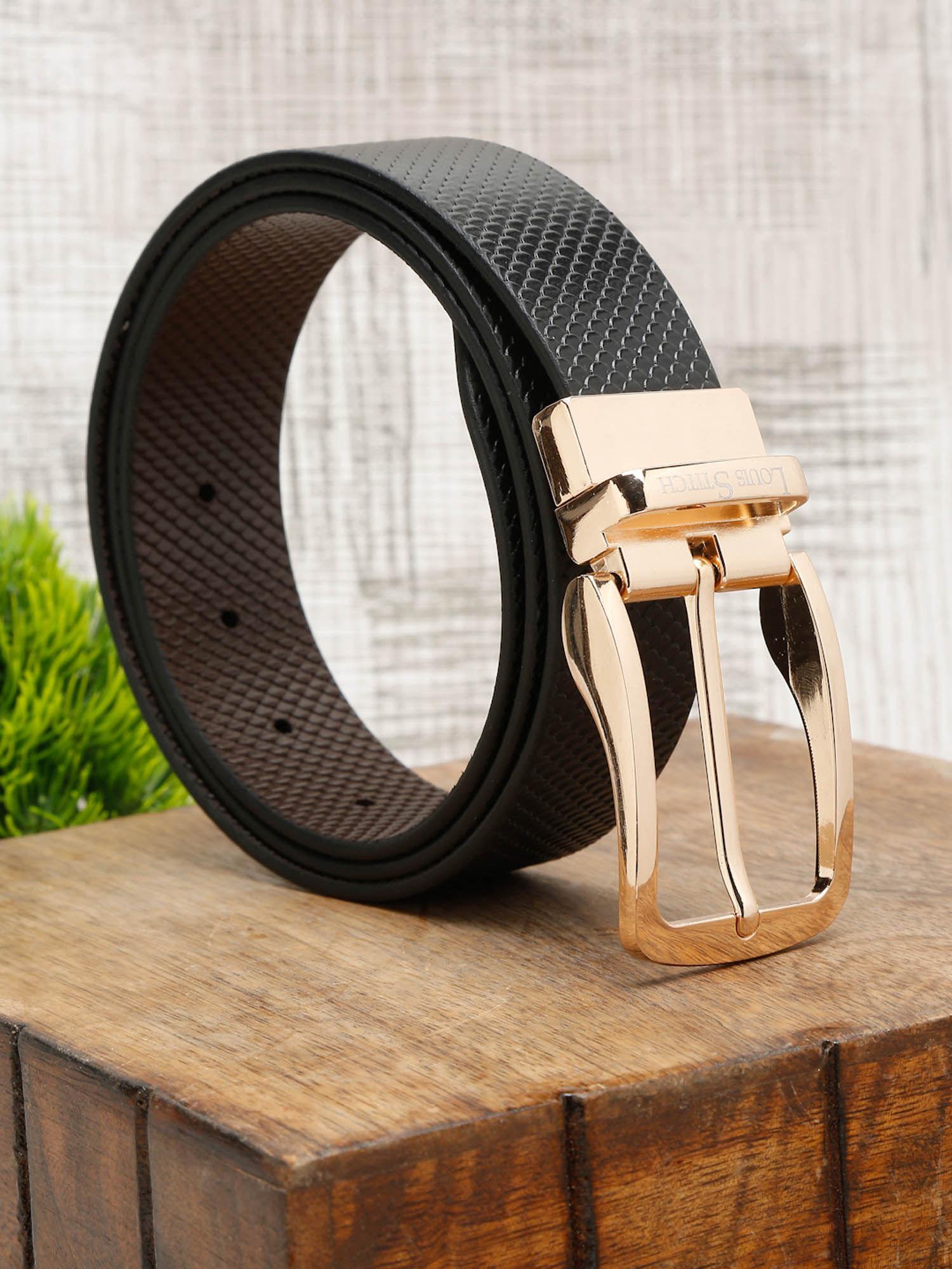 mens black & brown formal italian leather reversible belt