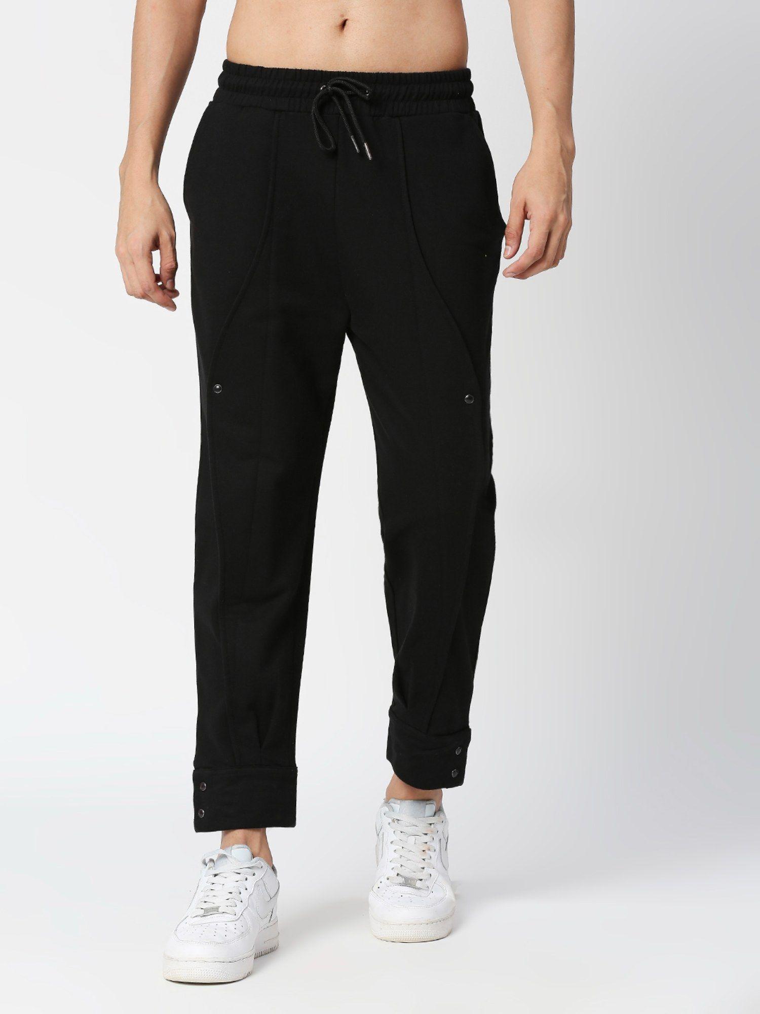 mens black colour joggers