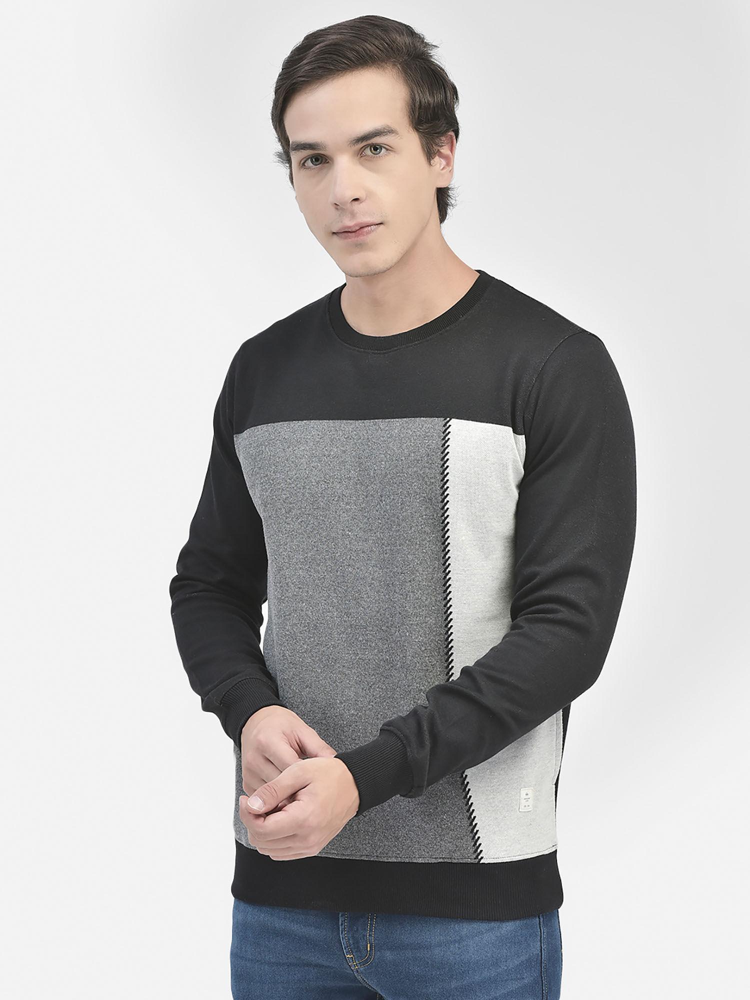 mens black colourblocked sweatshirt