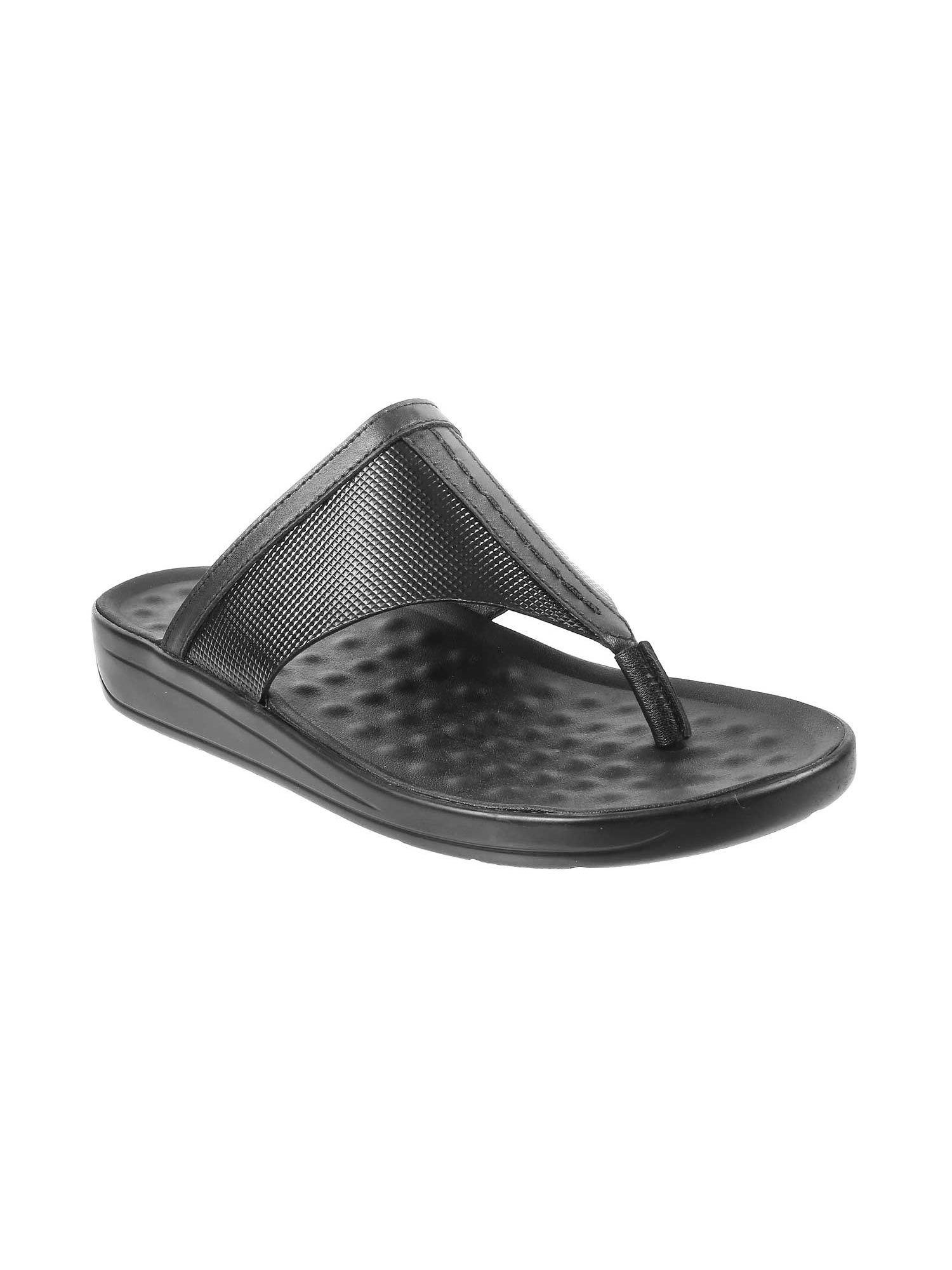 mens black flat chappalsmetro black solid sandals