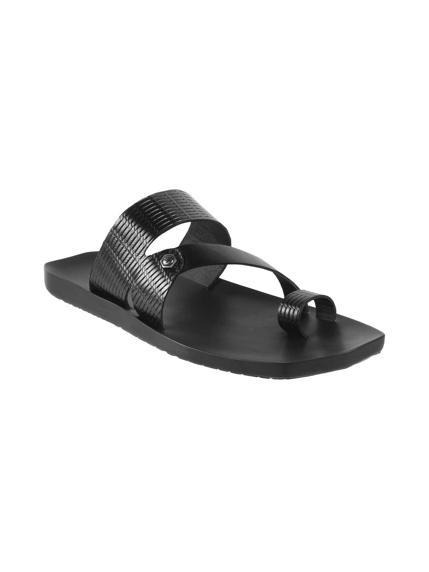 mens black flat chappalsmetro mens black synthetic textured sandals