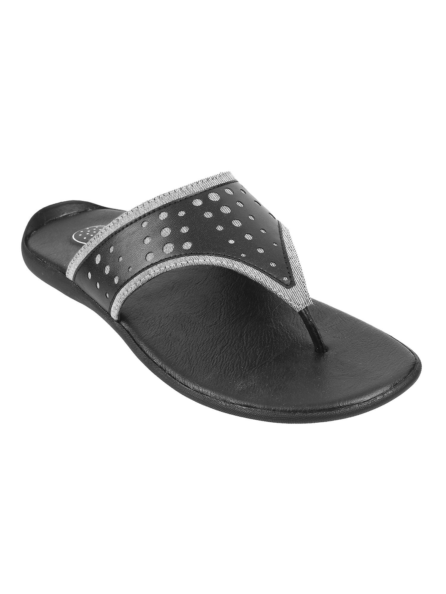 mens black flat chappalsmochi black solid sandals