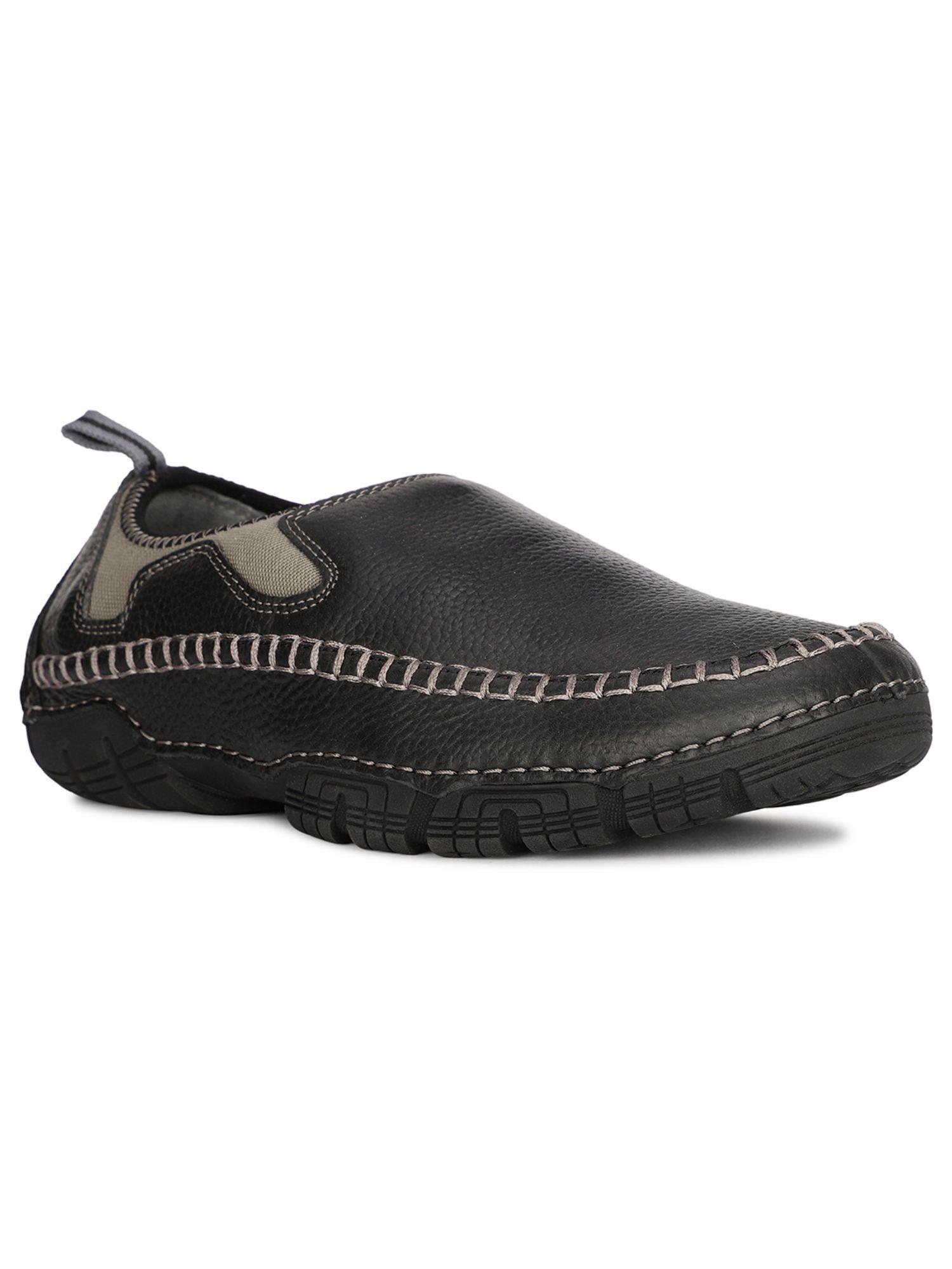 mens black slip on casual loafers