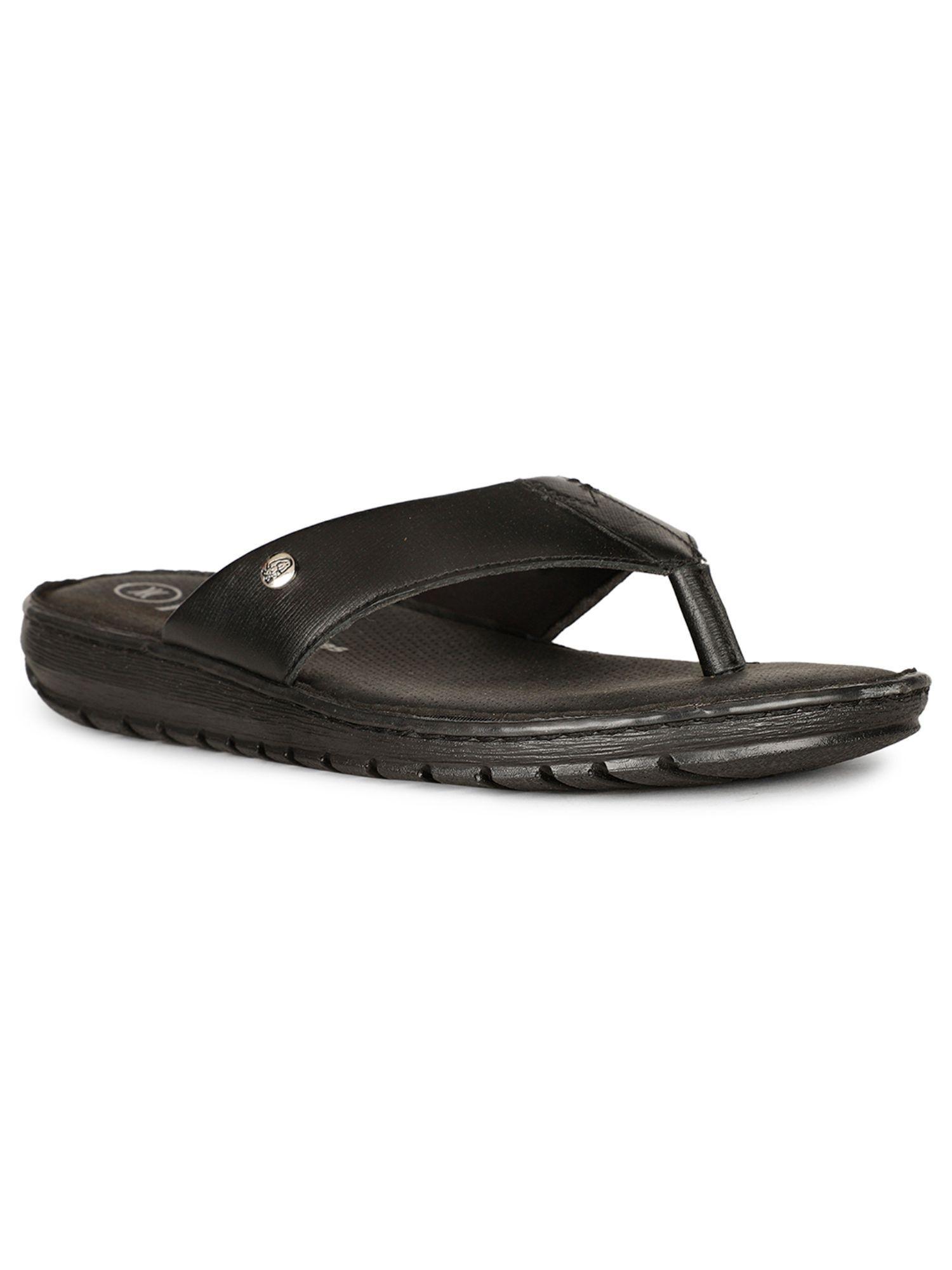 mens black slip on casual sandals