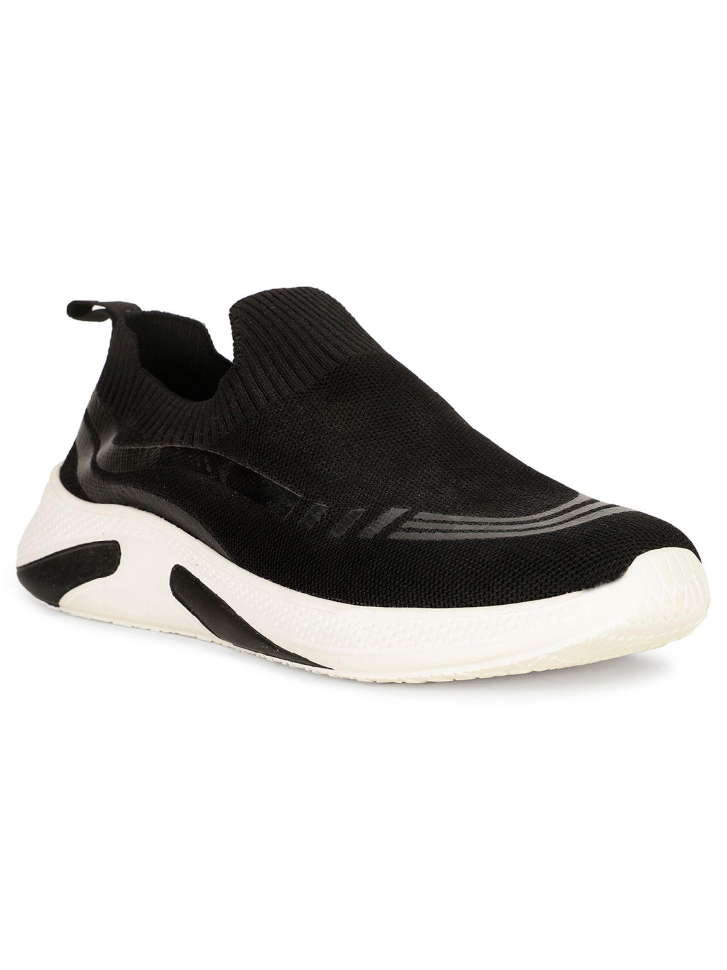 mens black slip on running shoes