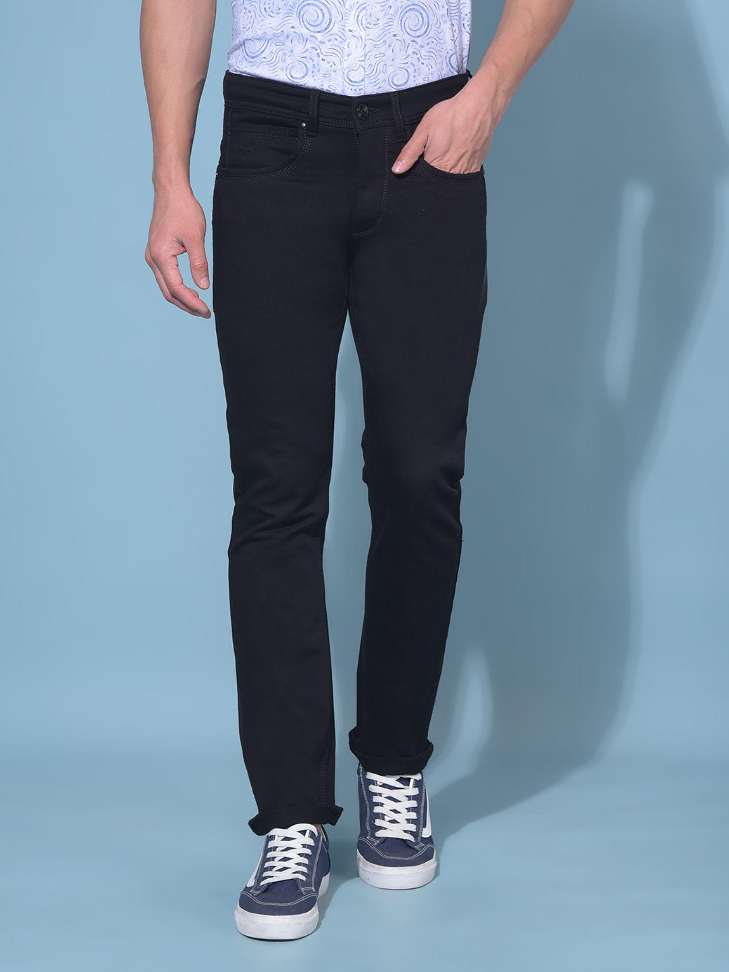 mens black stretchable jeans