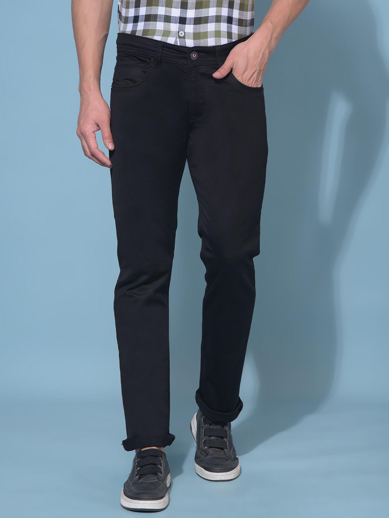 mens black stretchable jeans