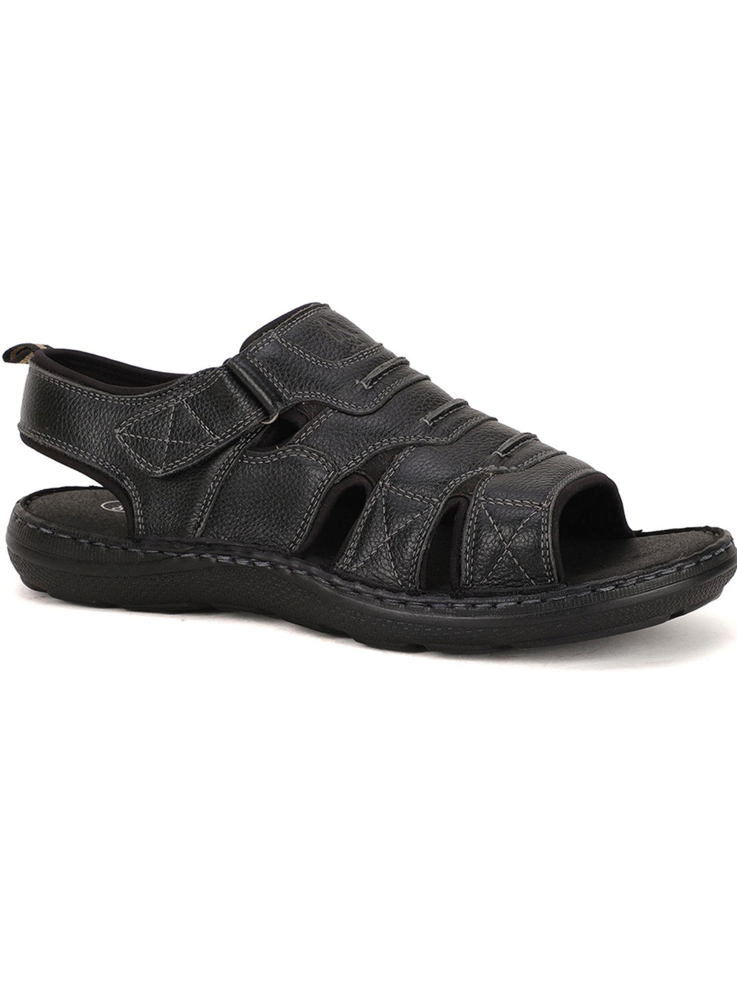 mens black velcro casual sandals