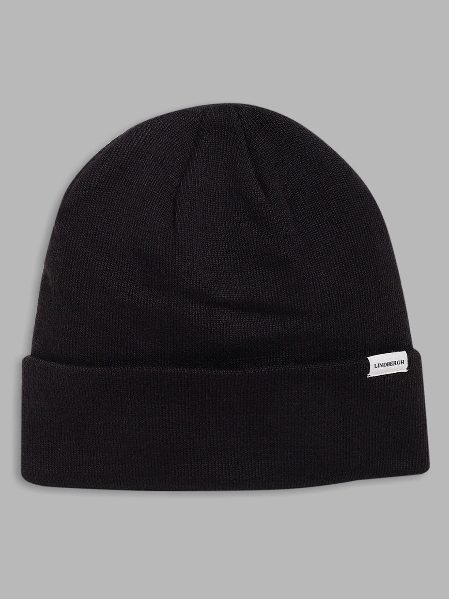 mens black woven beanie