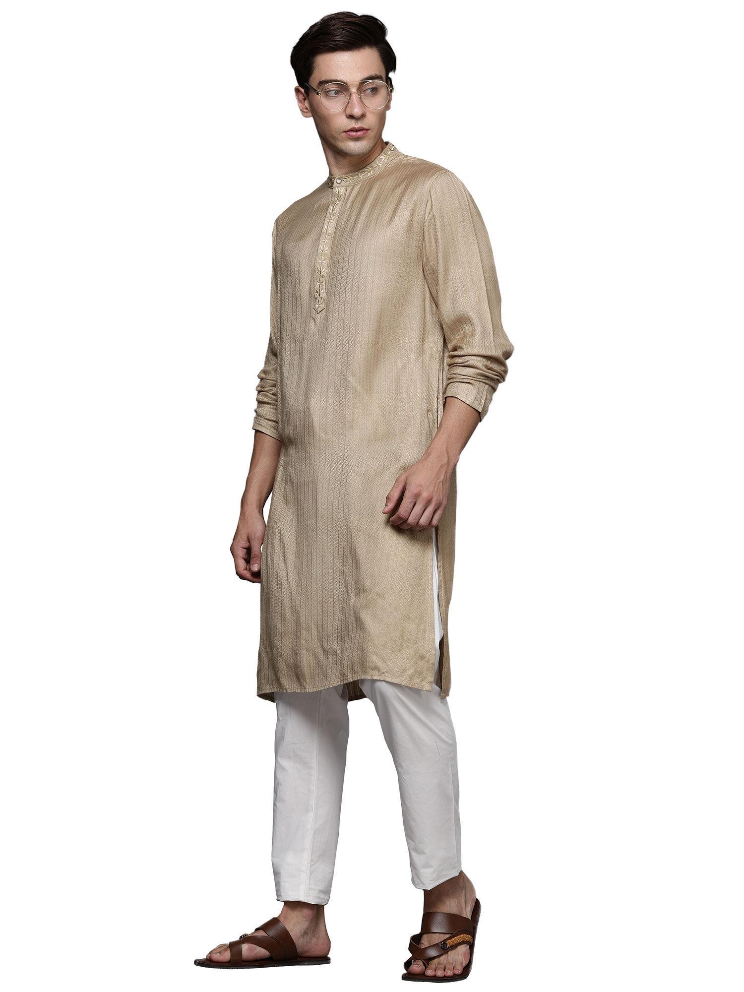 mens blended cotton ankle length plain pyjama (white)