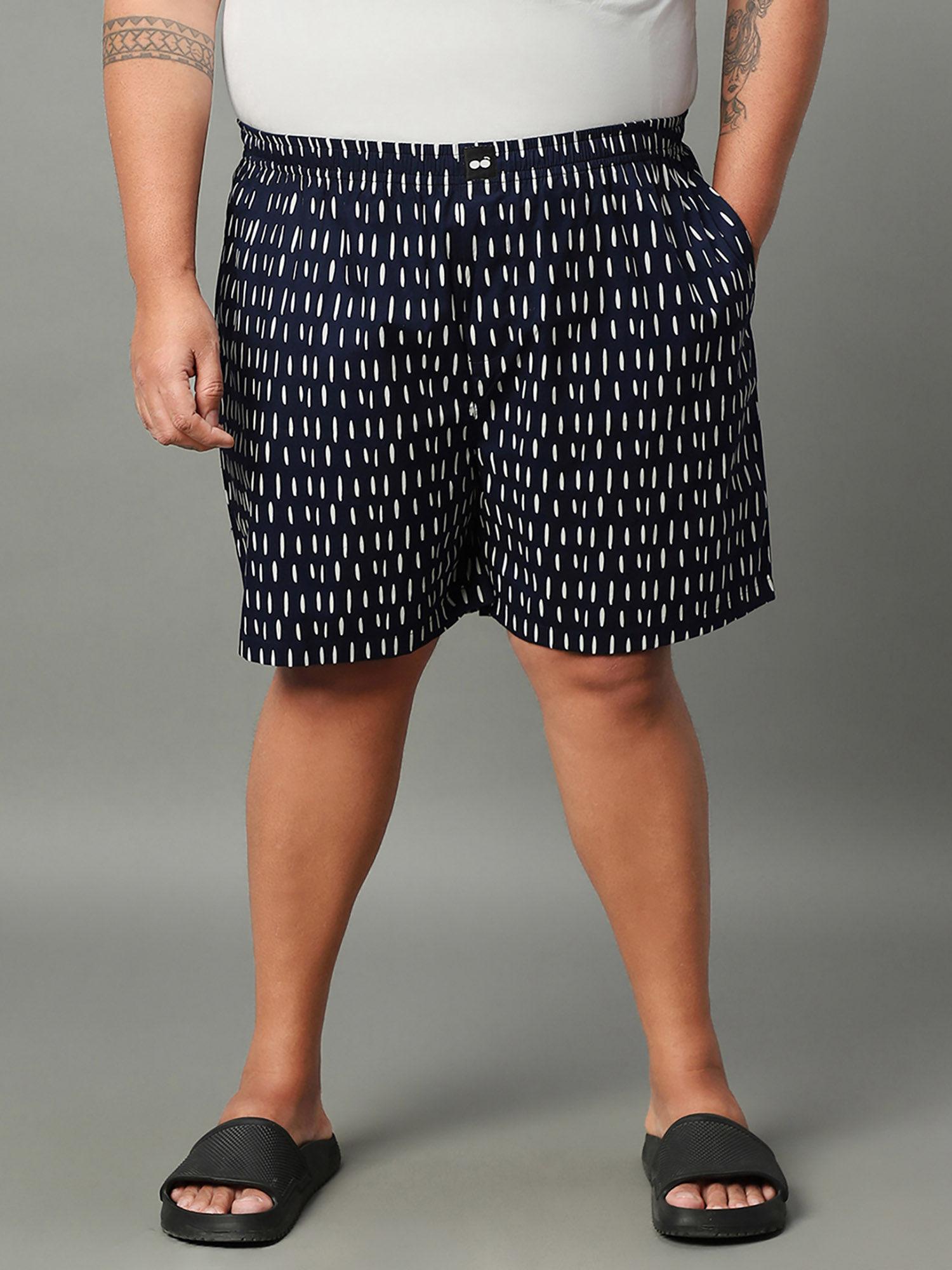 mens blue all over printed plus size boxers