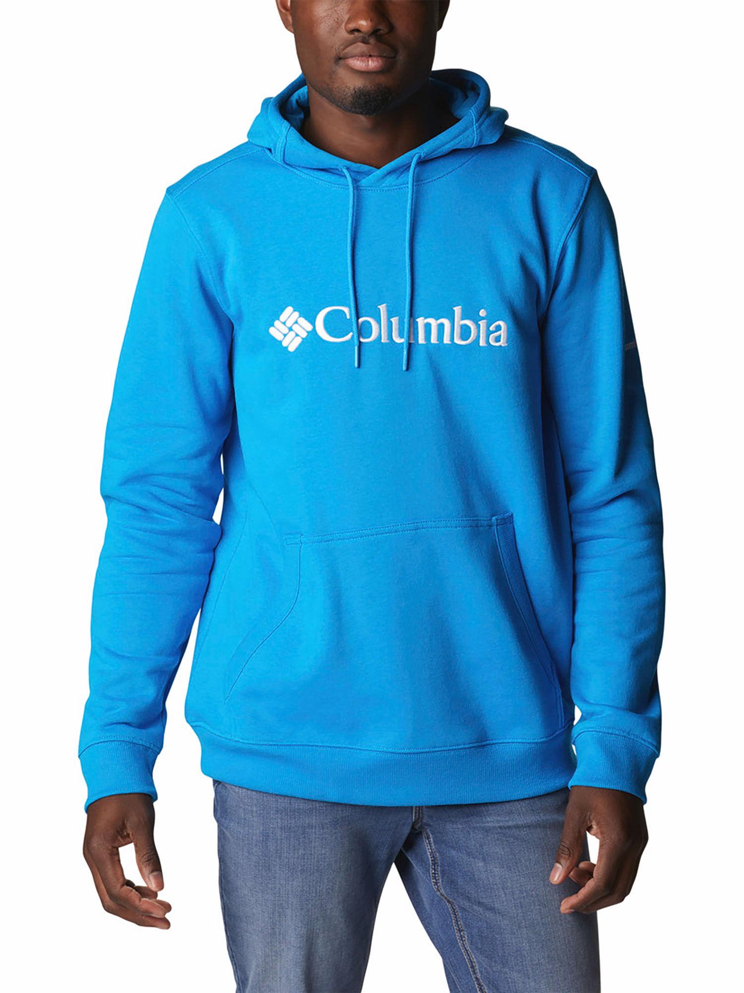 mens blue blended fabric full sleeve csc basic logo hoodie sweatshirt