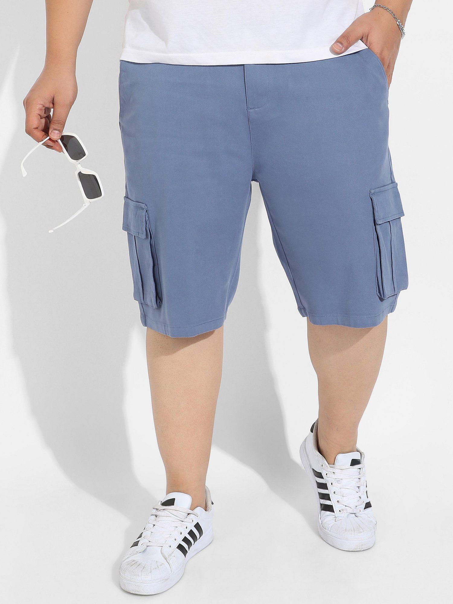 mens blue cargo shorts