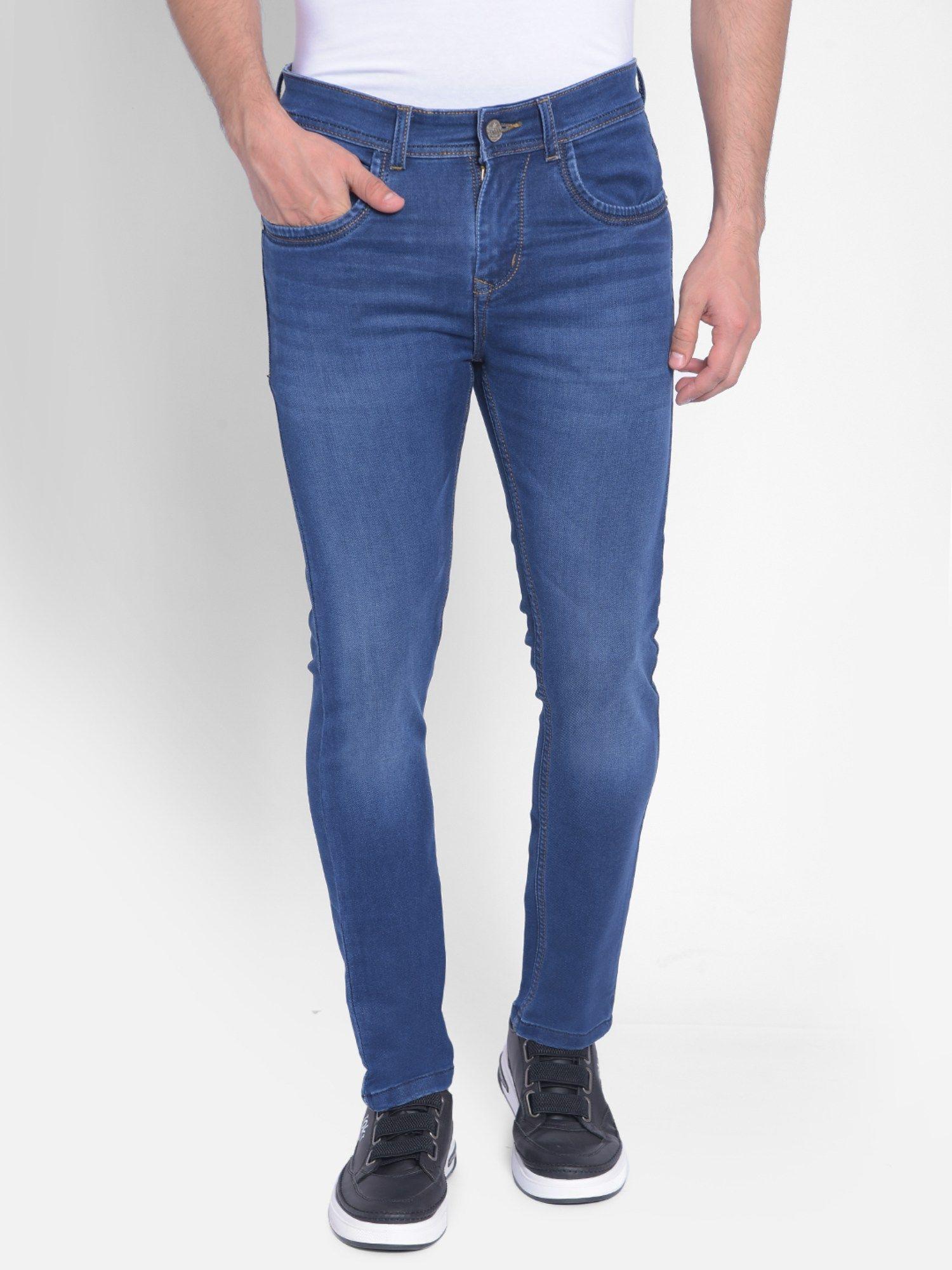 mens blue skinny jeans