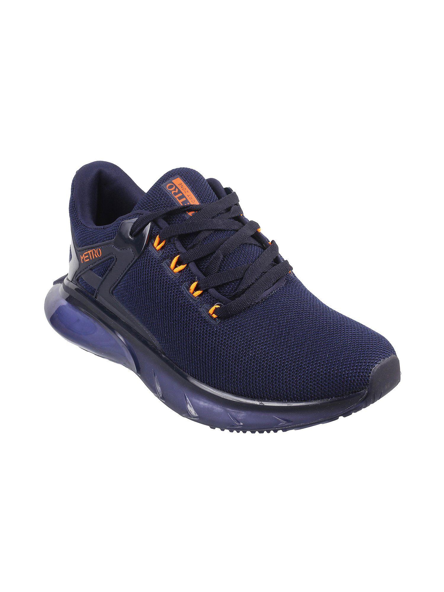 mens blue sports lace-ups shoesmetro plain blue walking shoes
