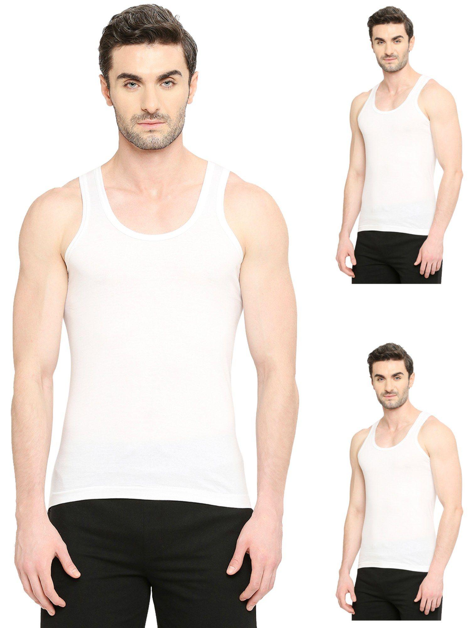 mens bonus premium cotton vest (pack of 3)