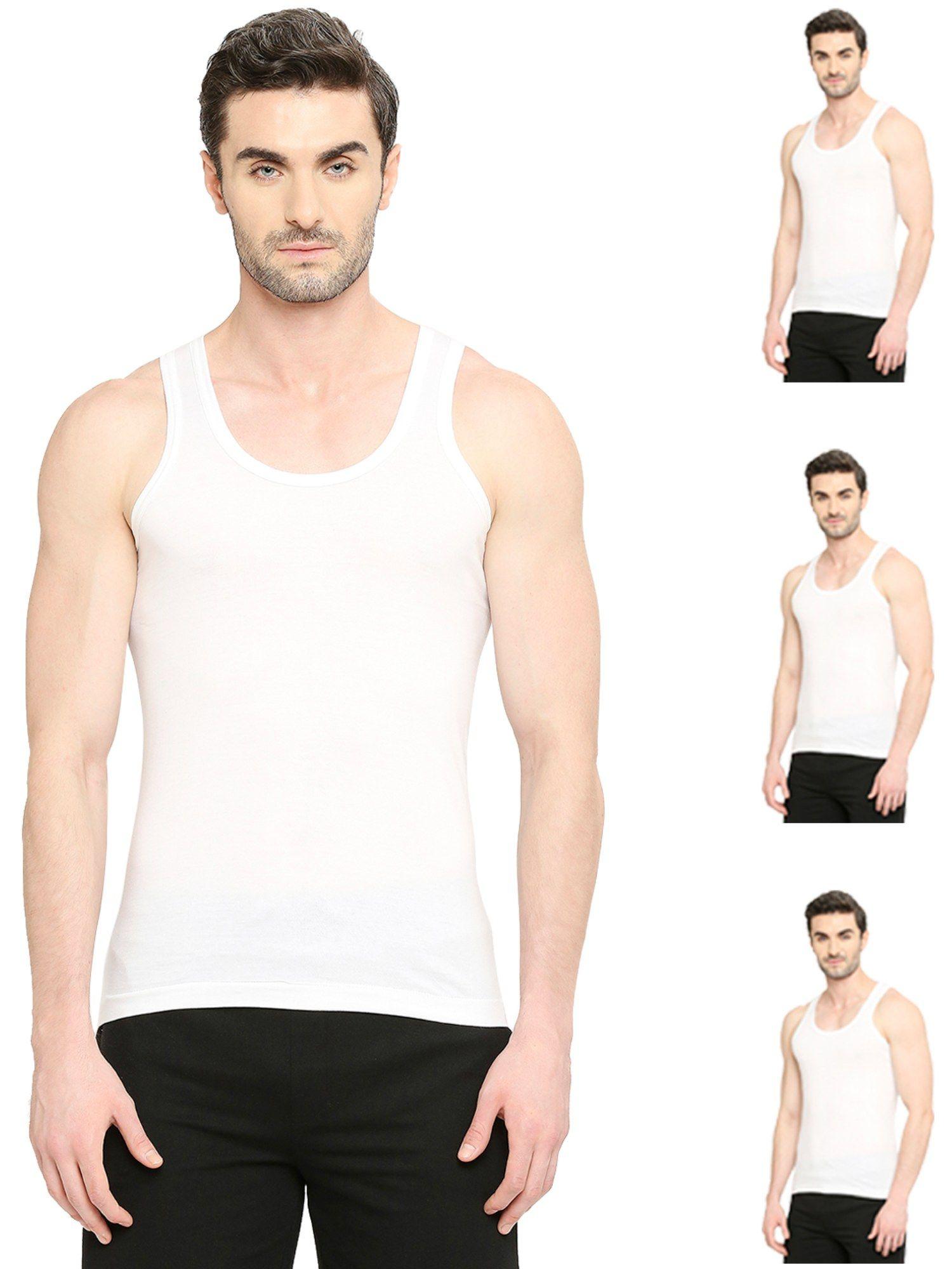 mens bonus premium cotton vest (pack of 4)