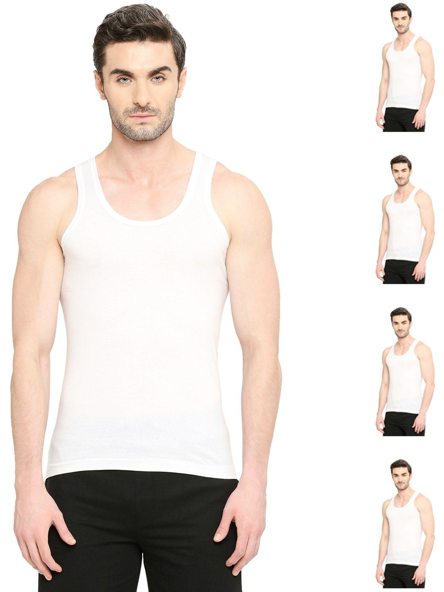 mens bonus premium cotton vest (pack of 5)