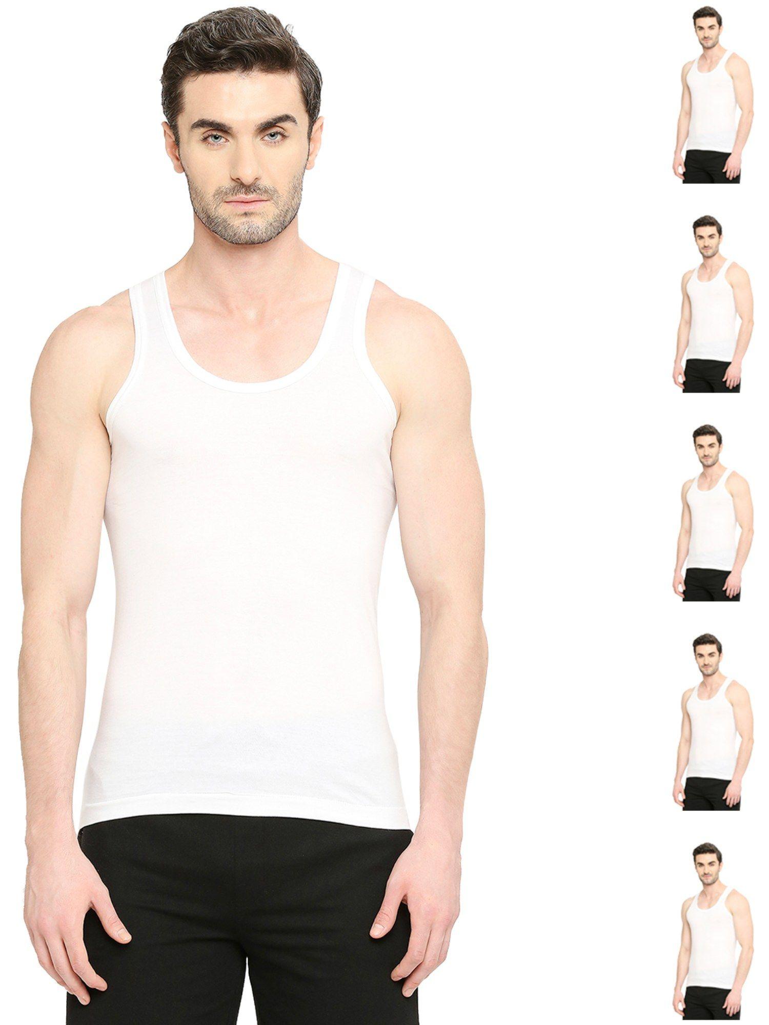 mens bonus premium cotton vest (pack of 6)