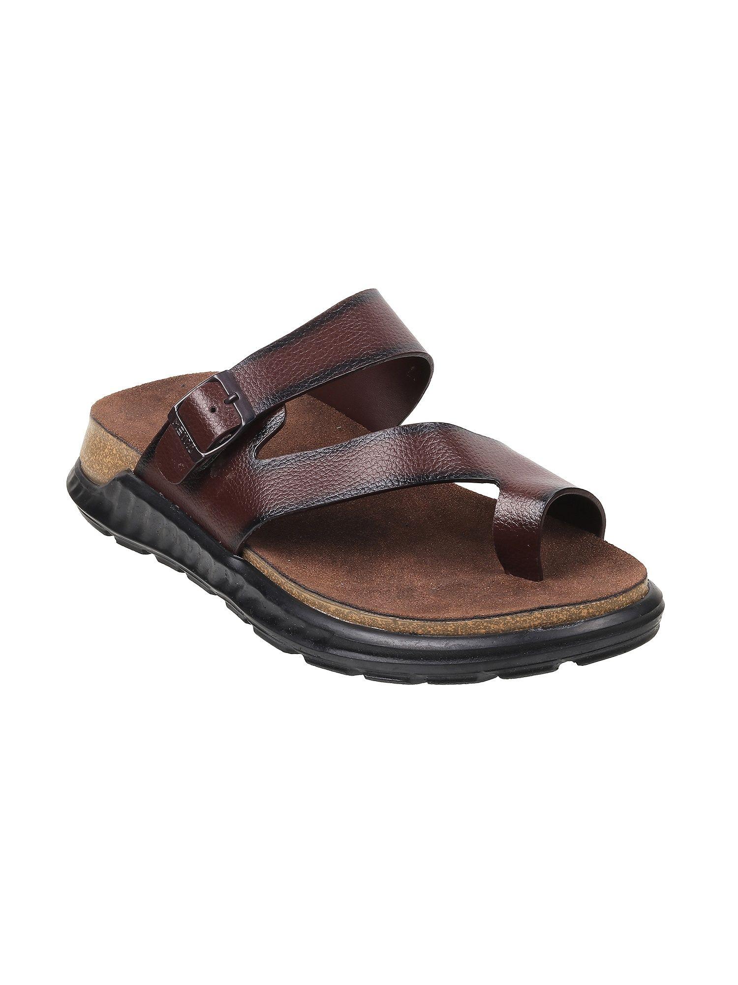 mens brown flat chappalsmetro brown synthetic solid sliders