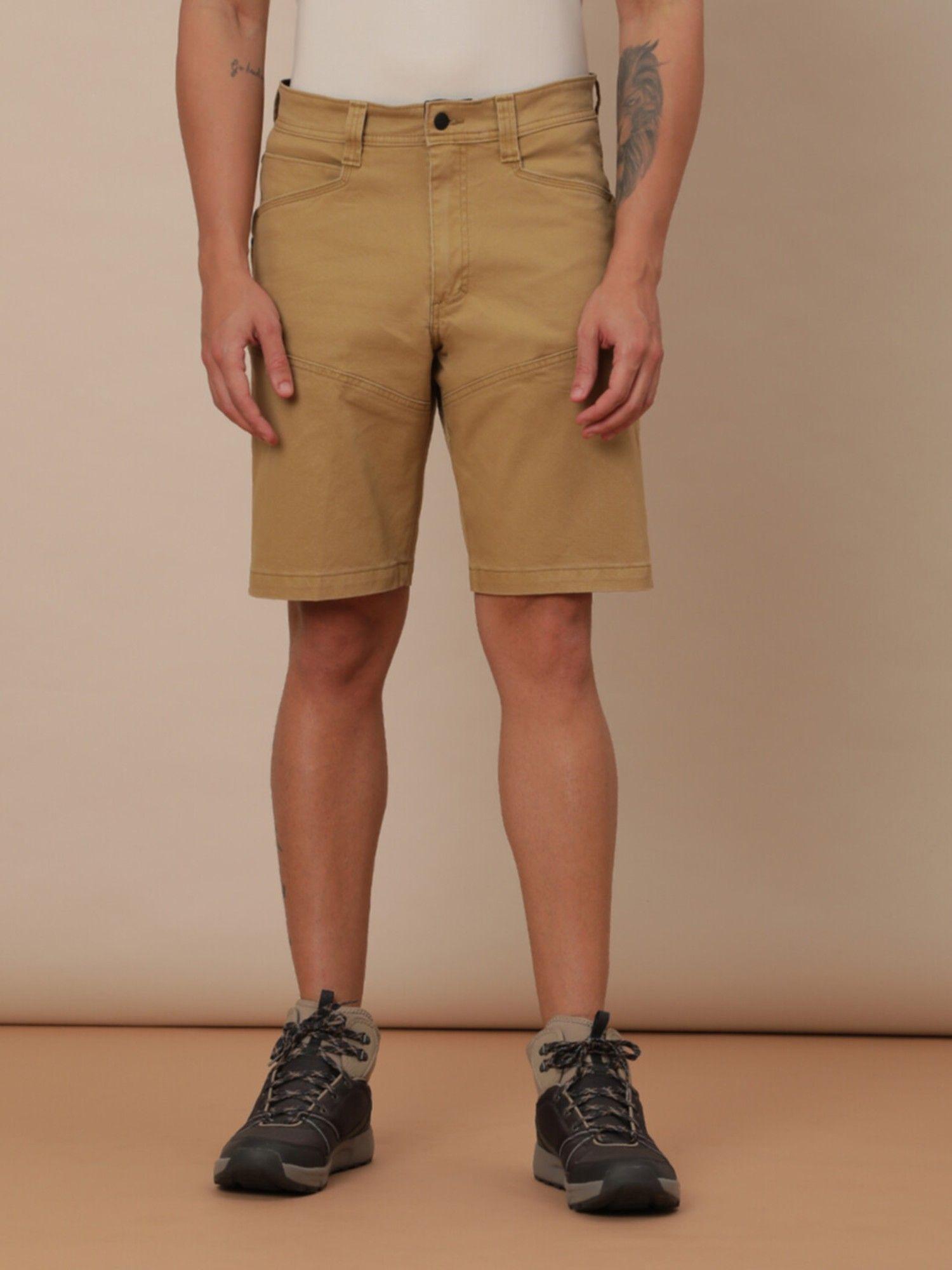 mens brown shorts regular fit