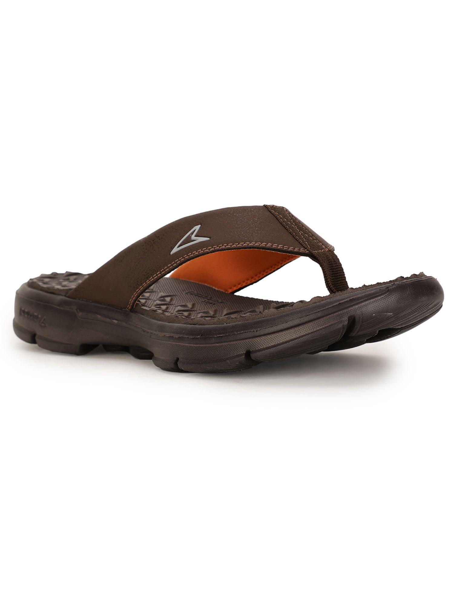 mens brown slip on casual flipflops