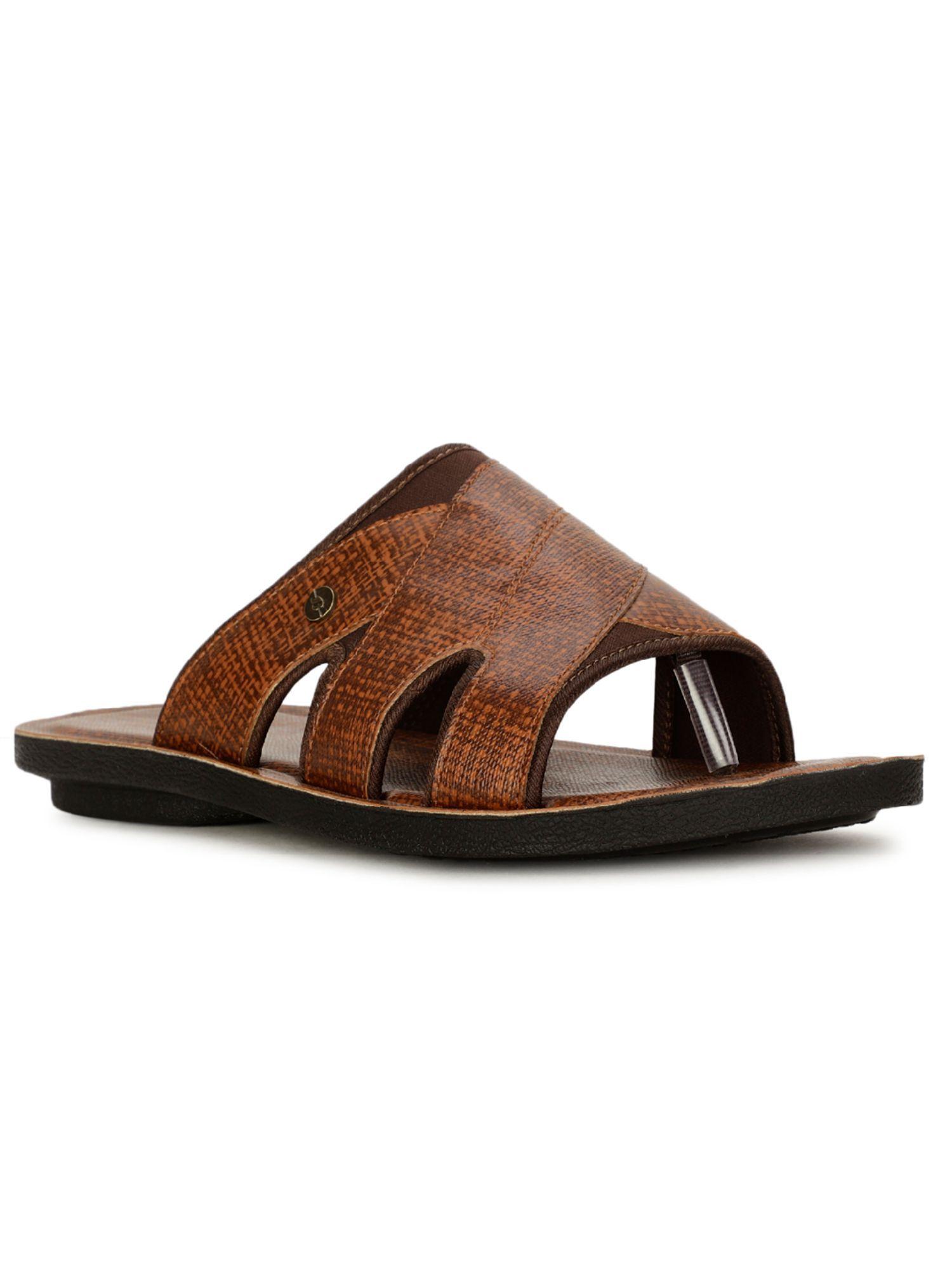 mens brown slip on casual sandals