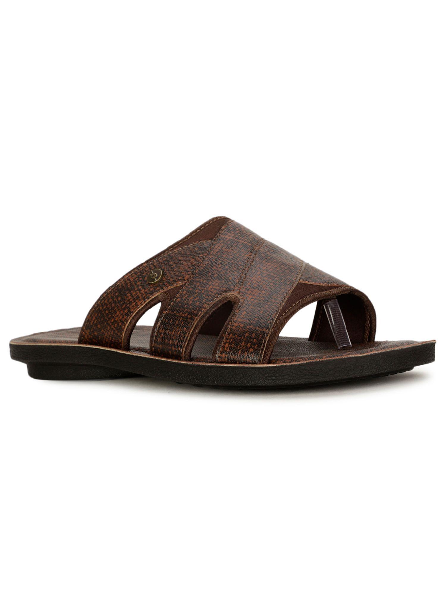 mens brown slip on casual sandals