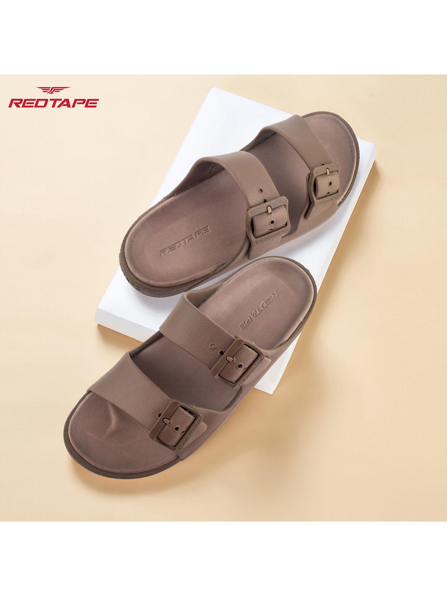 mens brown solid eva sandals