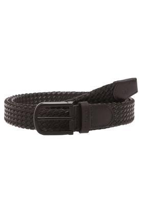 mens buckle closure casual belt - black