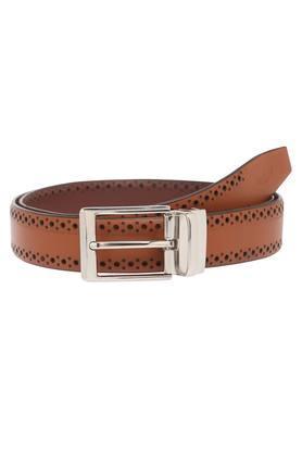 mens buckle closure casual reversible belt - 35 mm - light brown