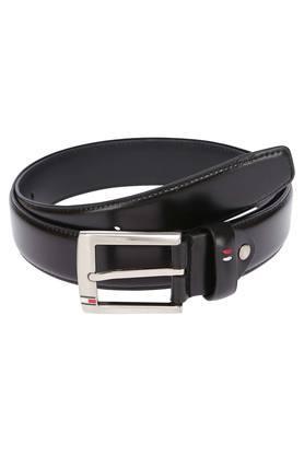 mens buckle closure formal belt - black