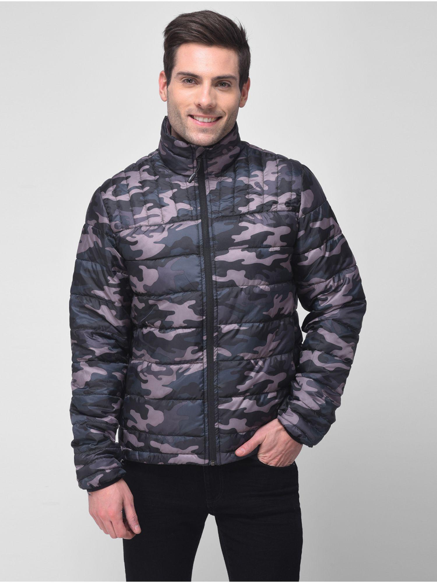 mens camouflage full sleeves multi-color jacket