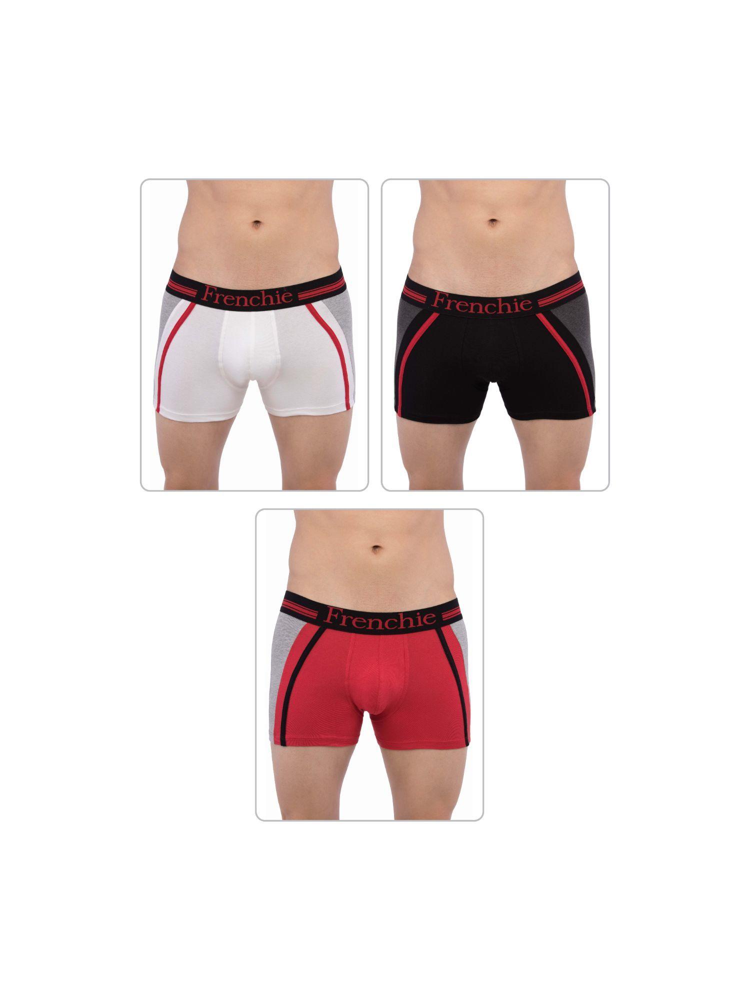 mens casual 4300 cotton trunks - assorted colours (pack of 3)