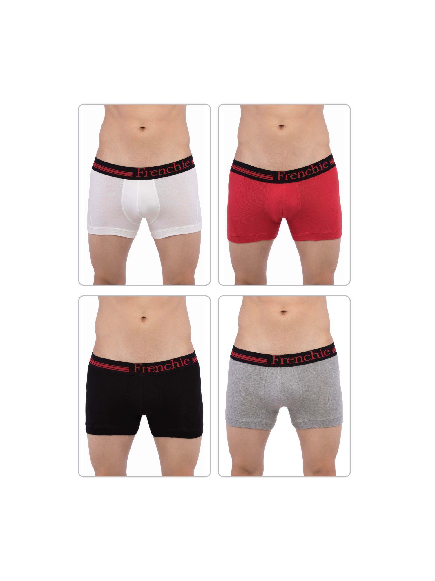 mens casual 4301 cotton trunks - assorted colours (pack of 4)