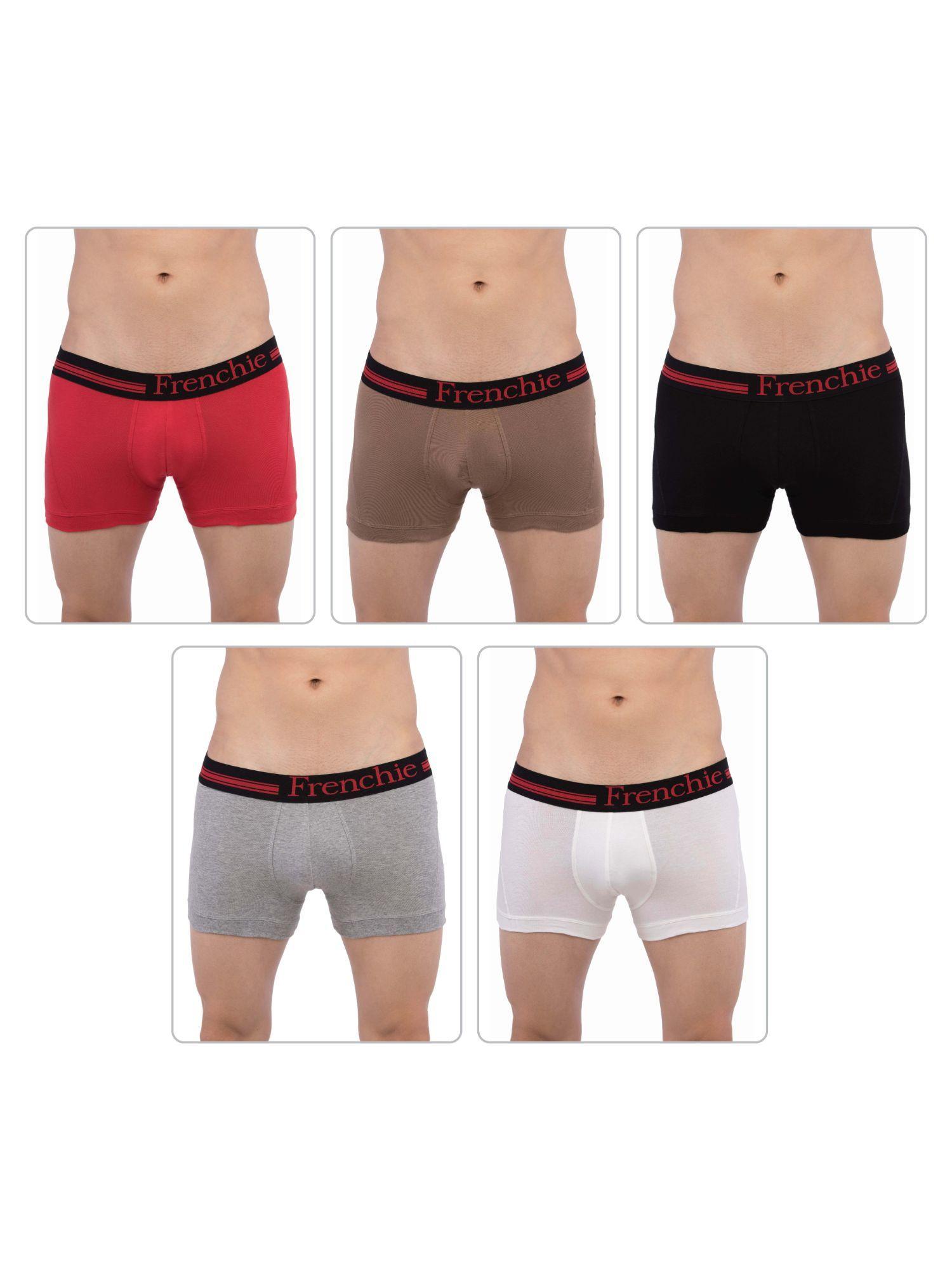 mens casual 4301 cotton trunks - assorted colours (pack of 5)