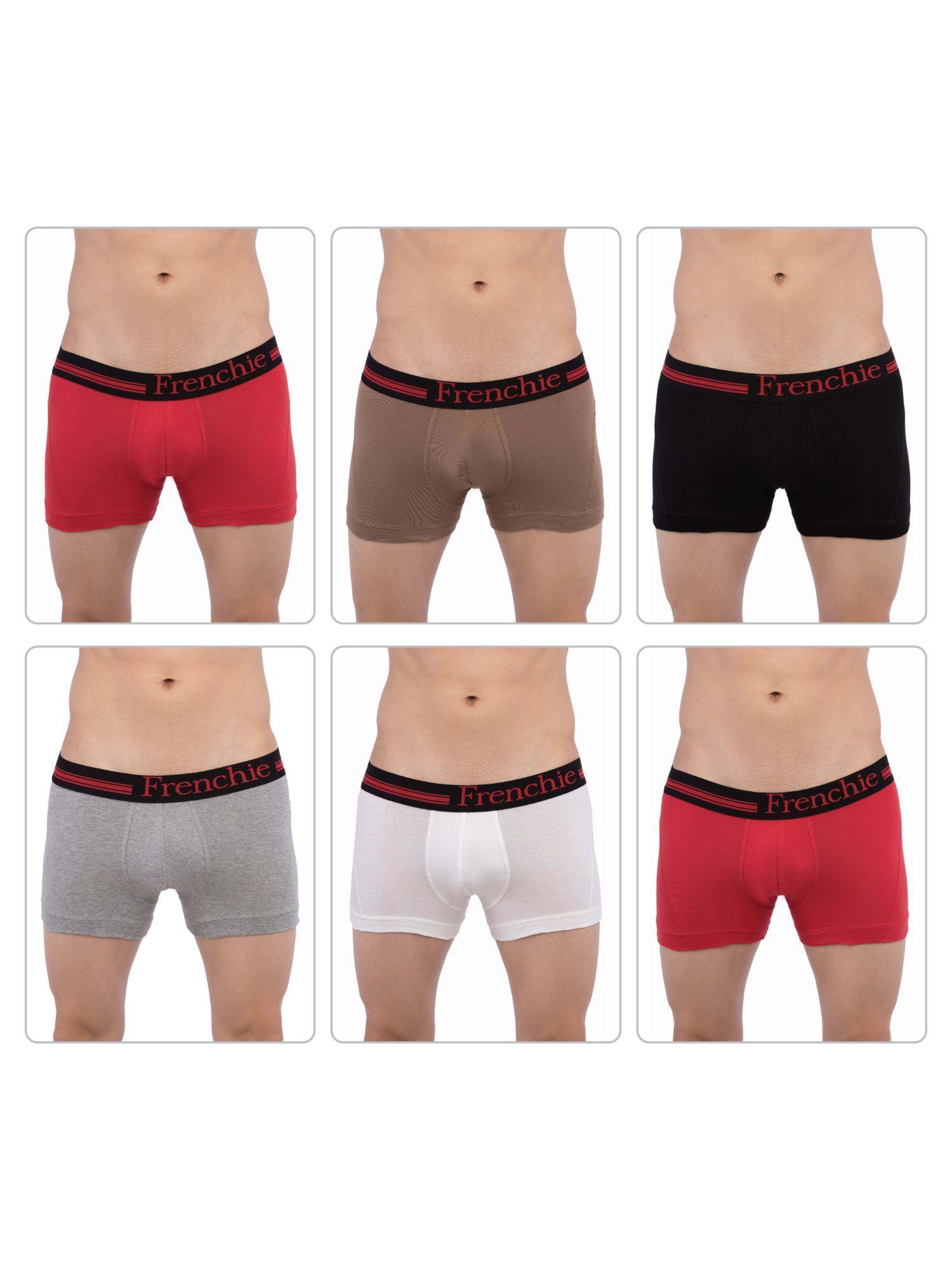 mens casual 4301 cotton trunks - assorted colours (pack of 6)
