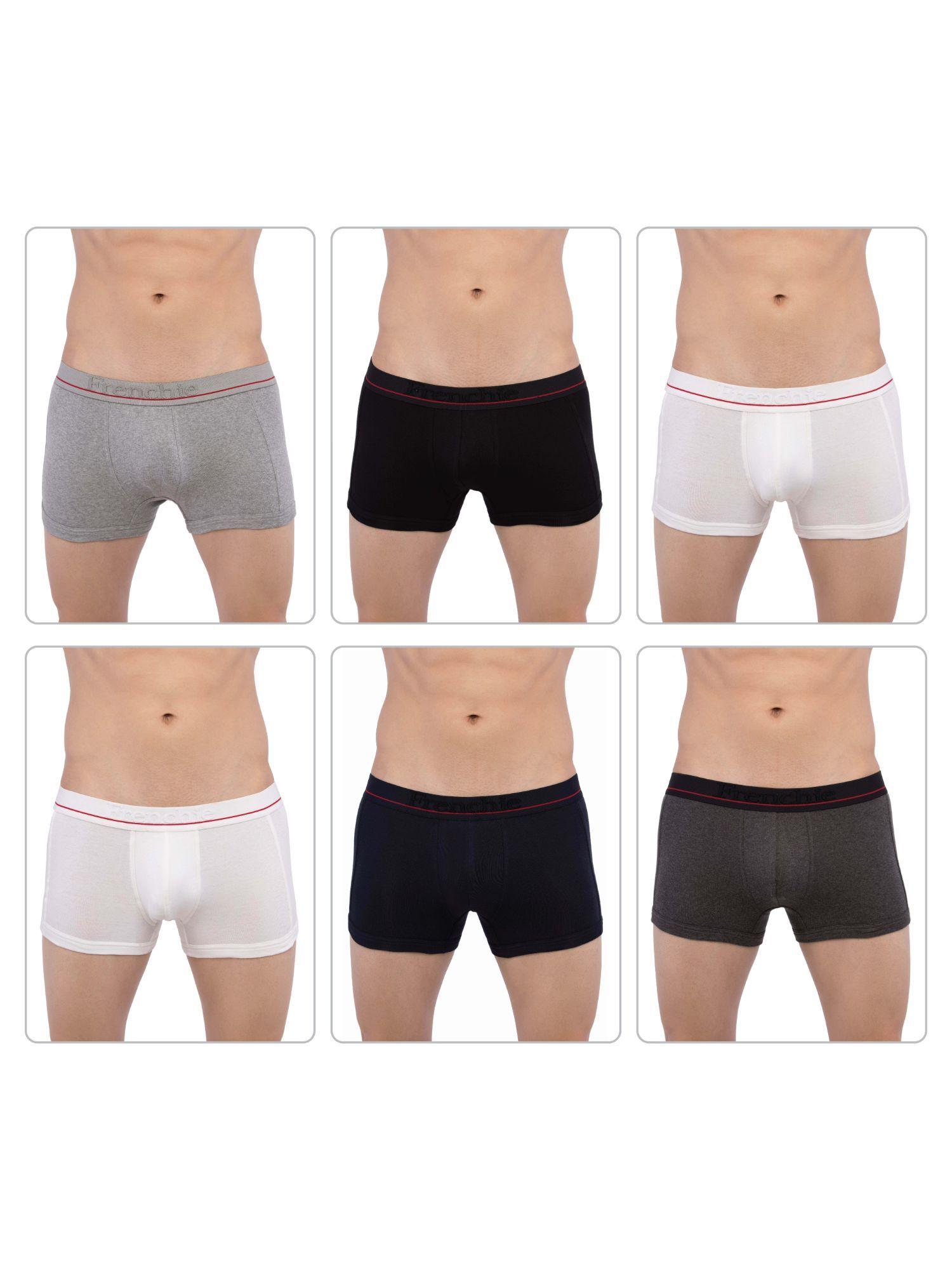 mens casual 4302 cotton trunks - assorted colours (pack of 6)