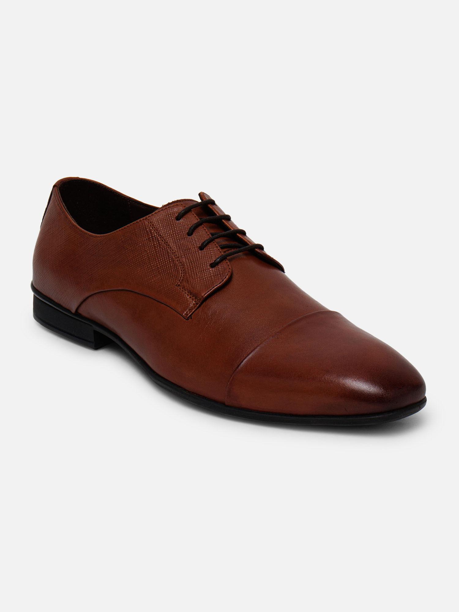 mens casual lace-ups oxfords formal shoes brown