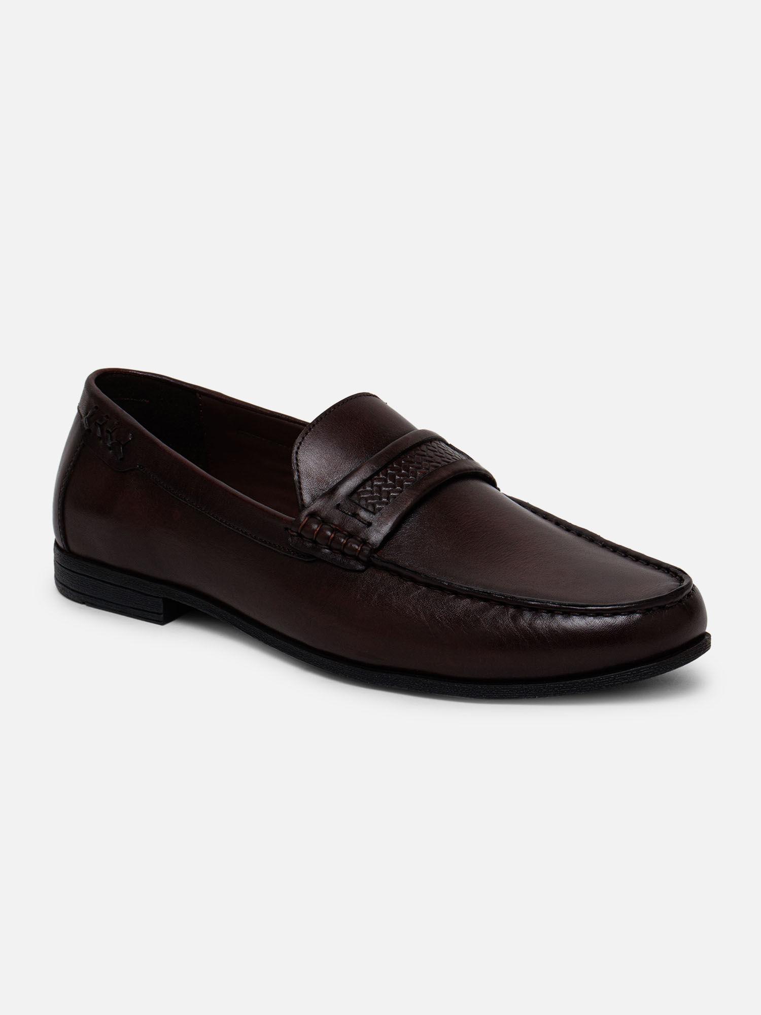 mens casual slip on casual loafers brown