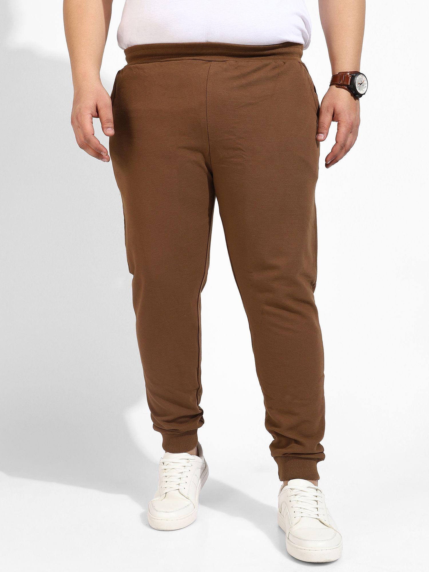 mens casual track pants color brown