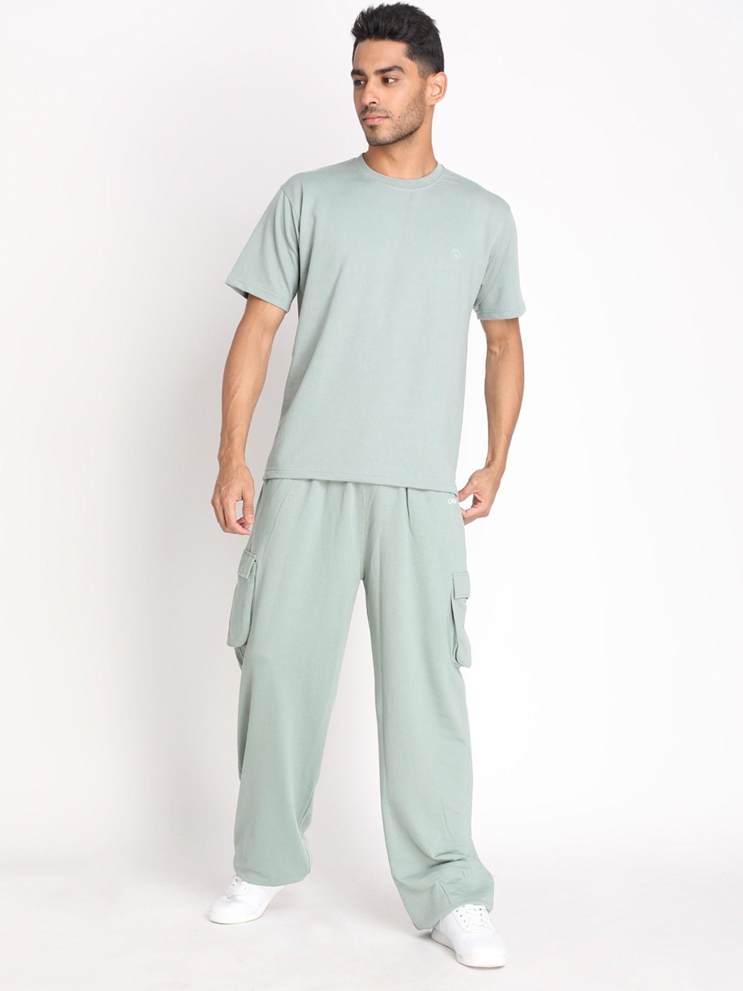 mens casual wear green co-ord sets