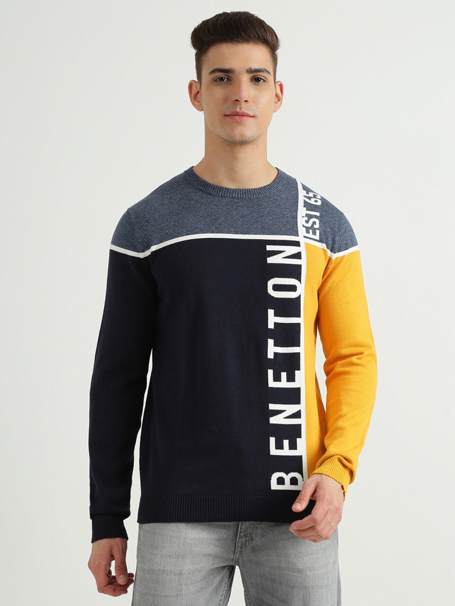 mens colourblocked sweater