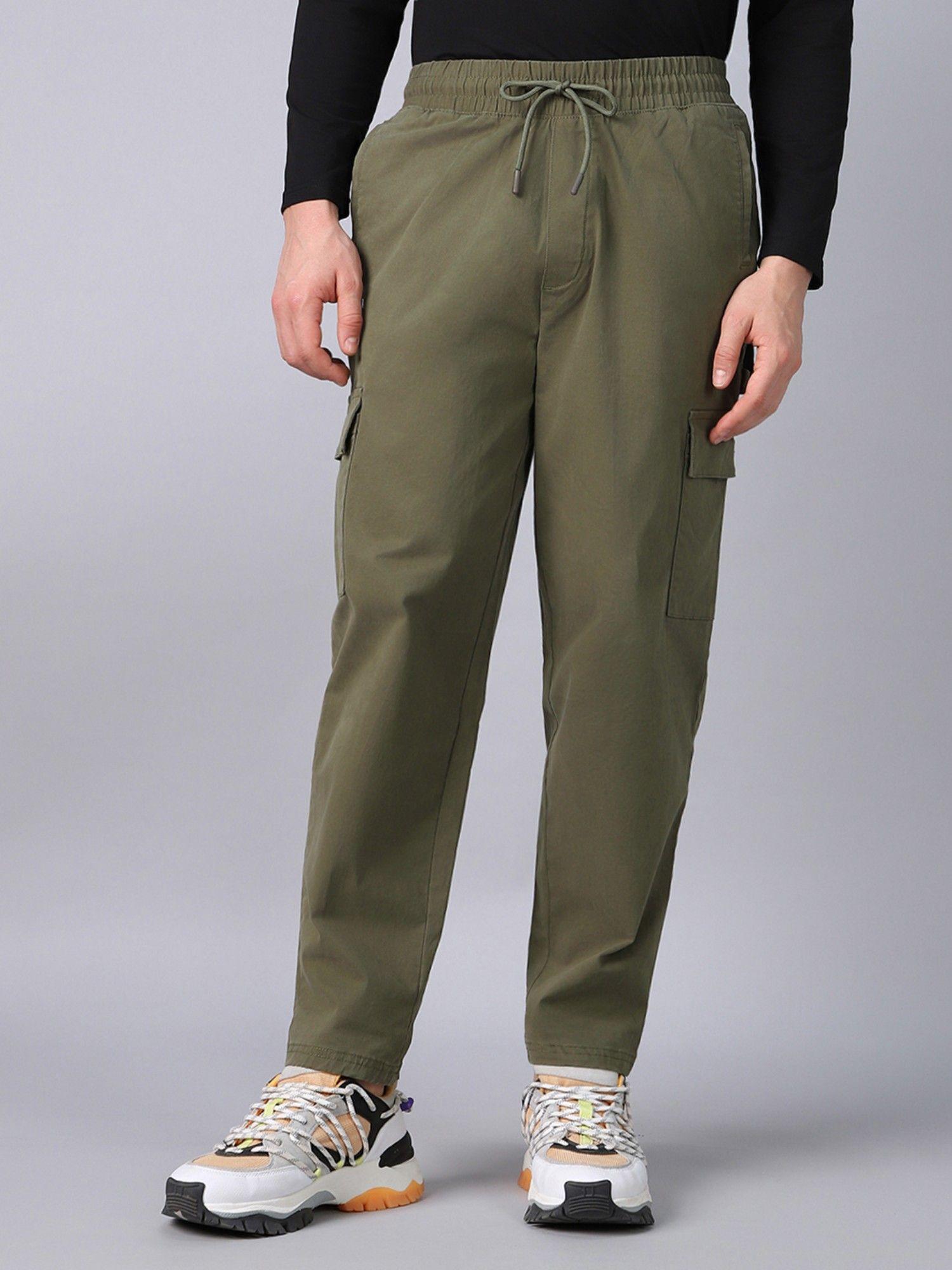 mens dusty olive oversized cargo pants