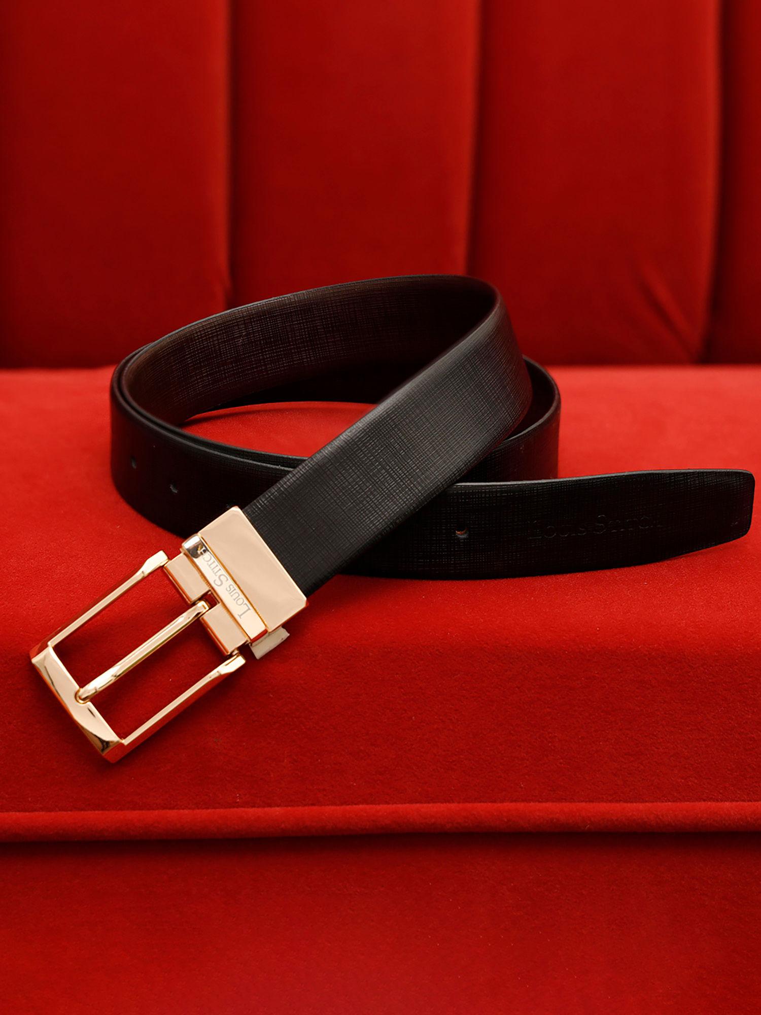 mens formal black and brown solid reversible belt