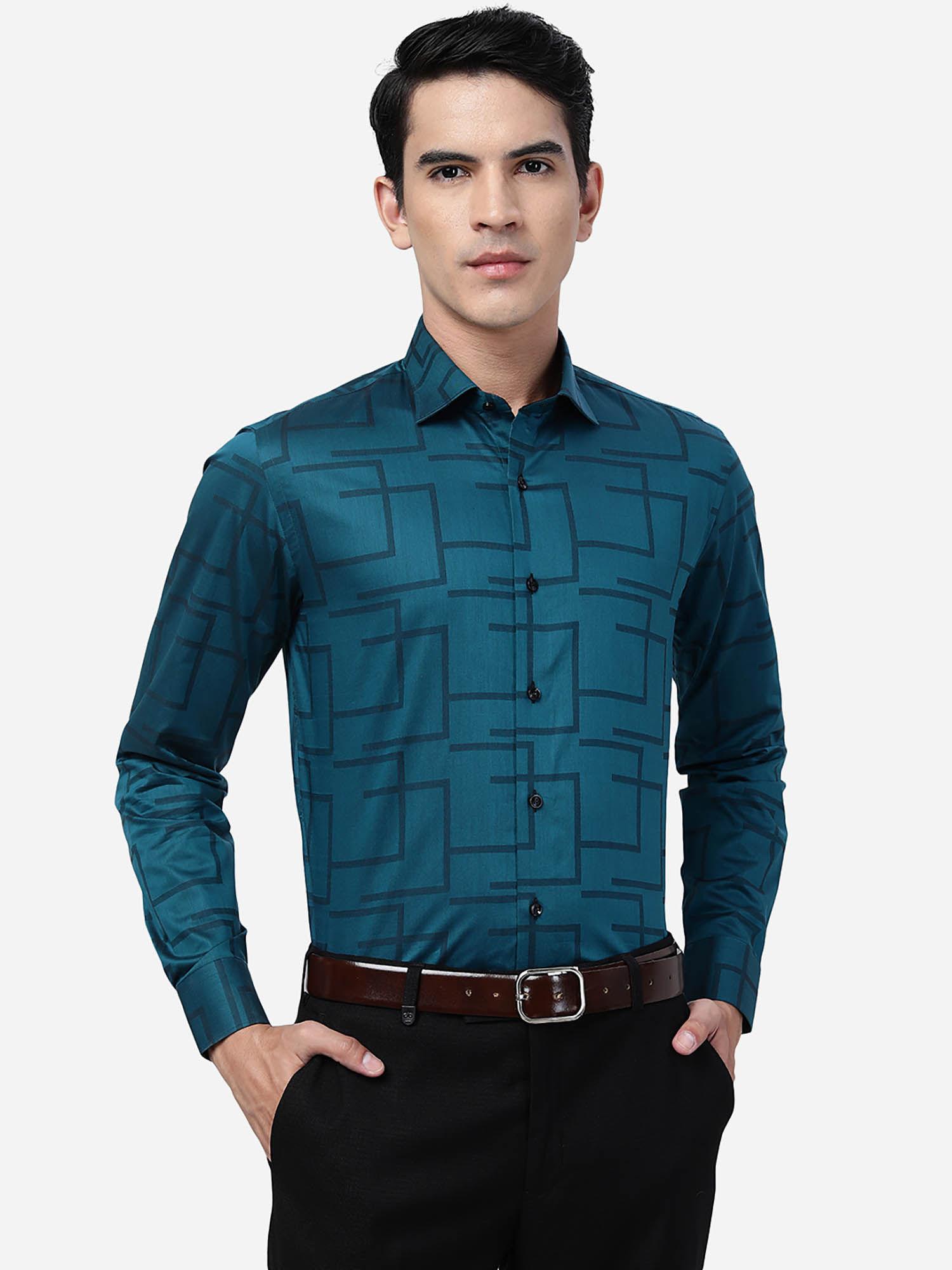 mens green 100% cotton slim fit solid formal party wear shirt