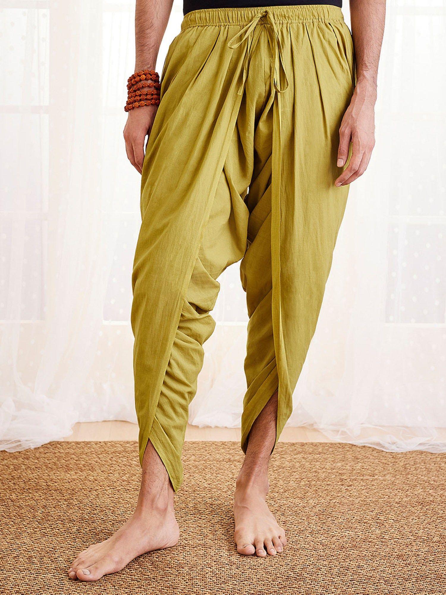 mens green cotton dhoti pant