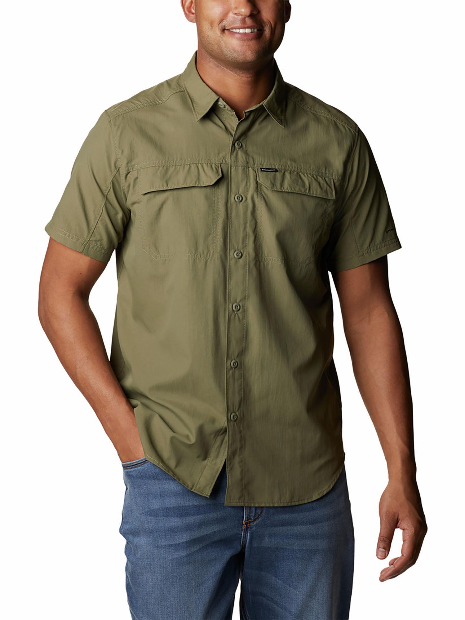 mens green nylon short sleeve silver ridge 2.0 shirt