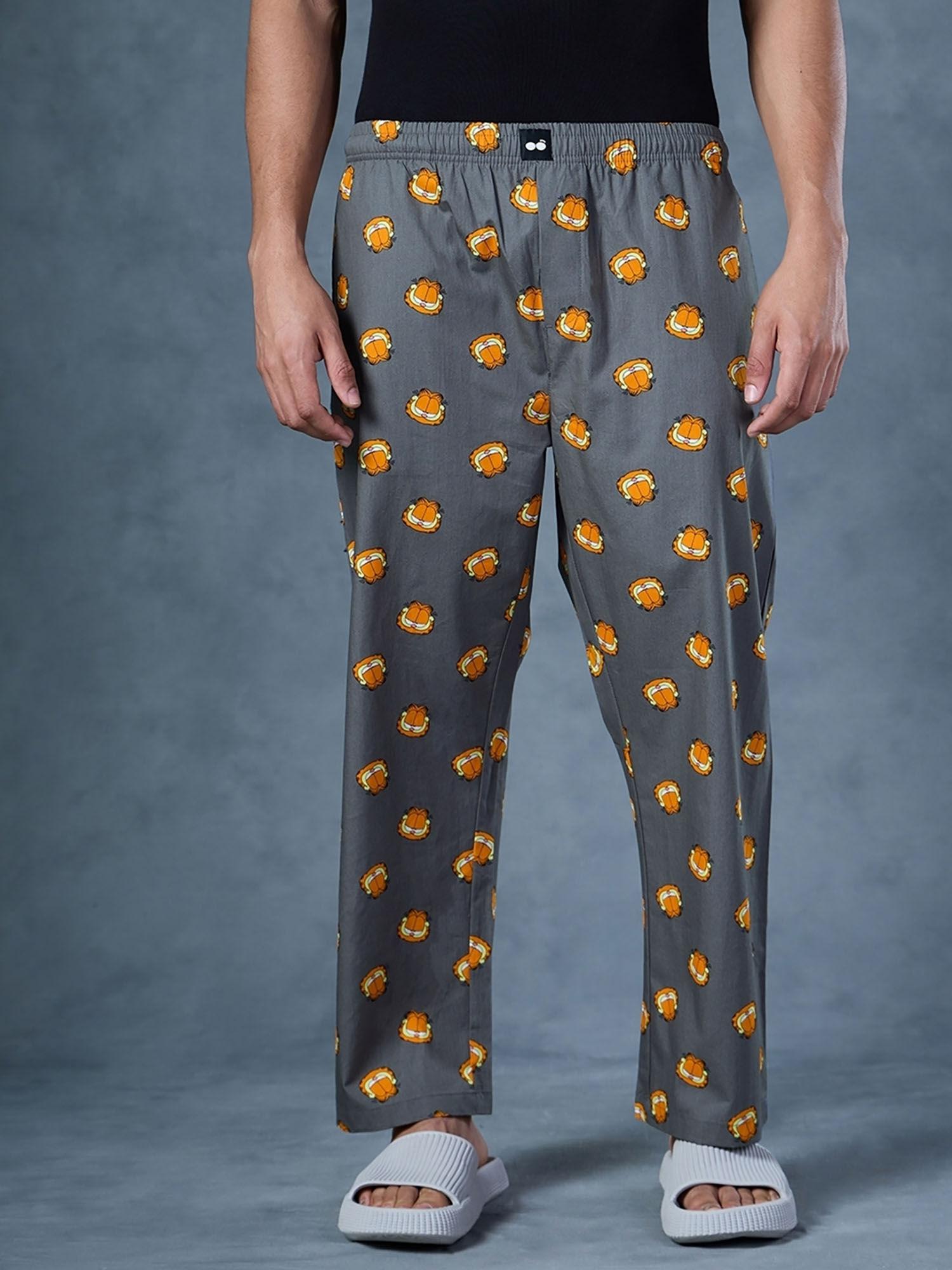 mens grey all over printed pyjamas