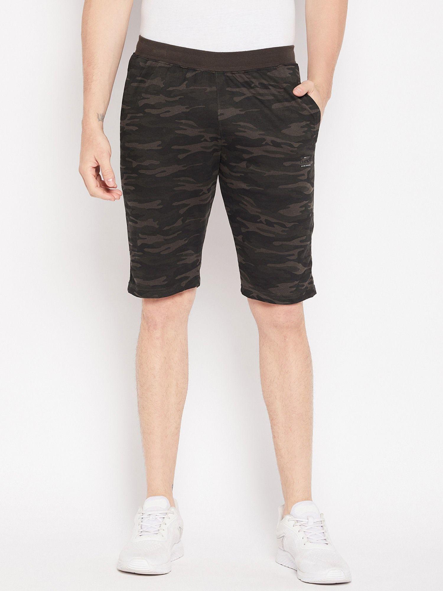 mens grey camo long shorts